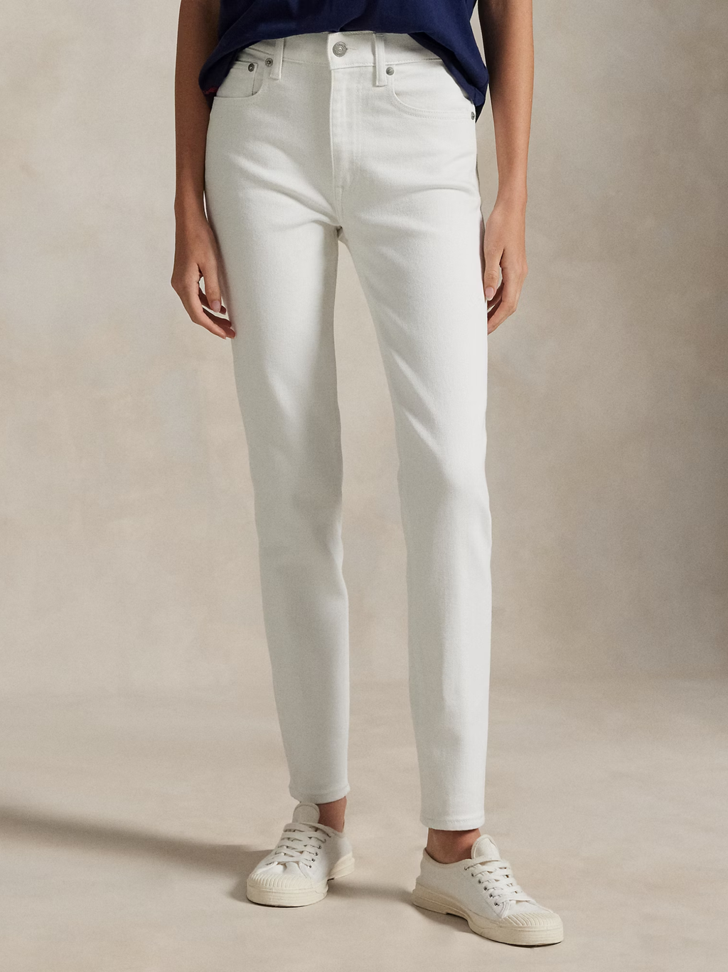 RALPH LAUREN WOMEN Mid-Rise Super-Slim Jeans Amesbury Wash