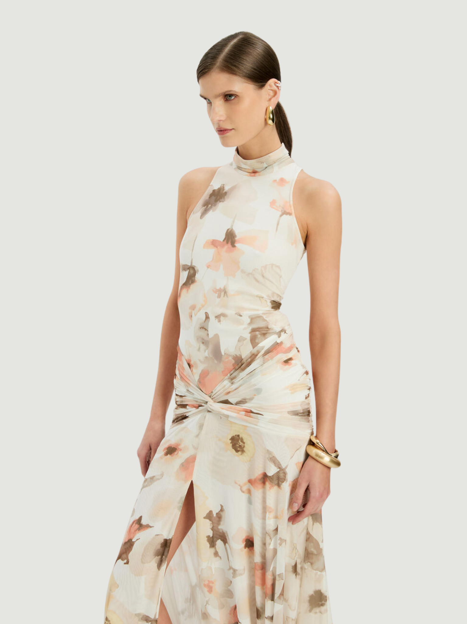 BARDOT WOMEN Leanna Mesh Midi Dress Ivory Floral