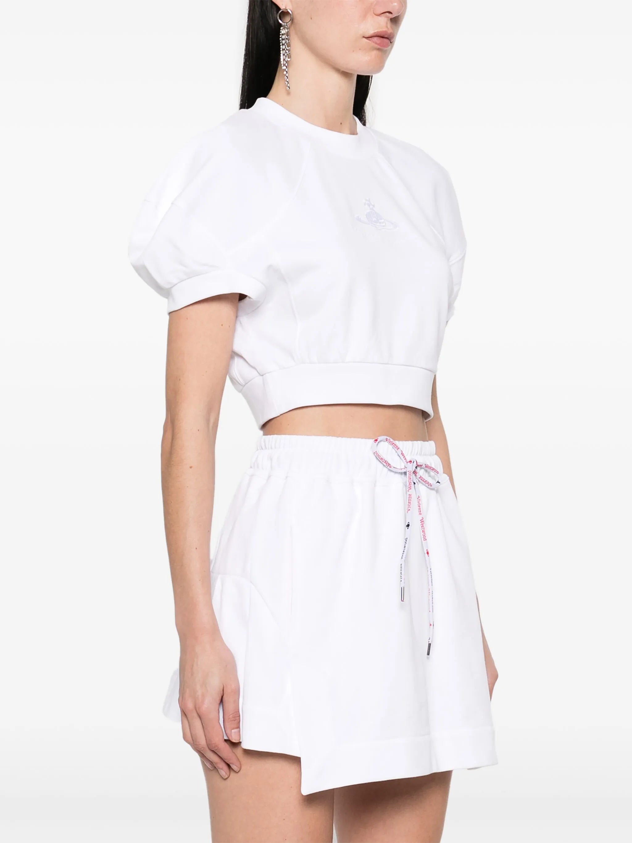 VIVIENNE WESTWOOD WOMEN Cropped Football Sweatshirt White