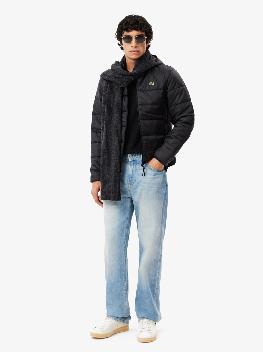 LACOSTE Water-Repellent Quilted Puffer Jacket Black