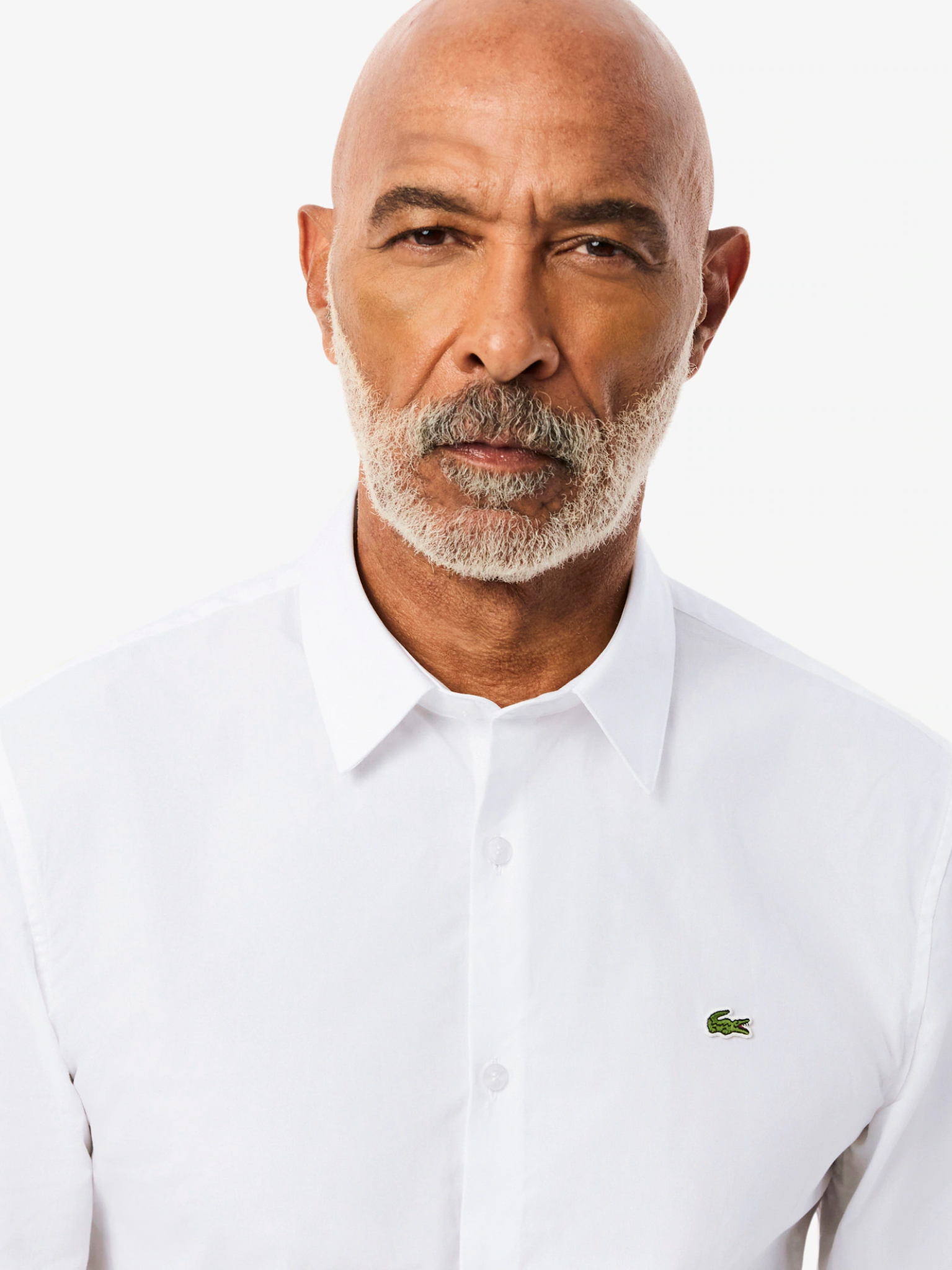 LACOSTE Slim Fit Stretch Poplin Shirt White/Green