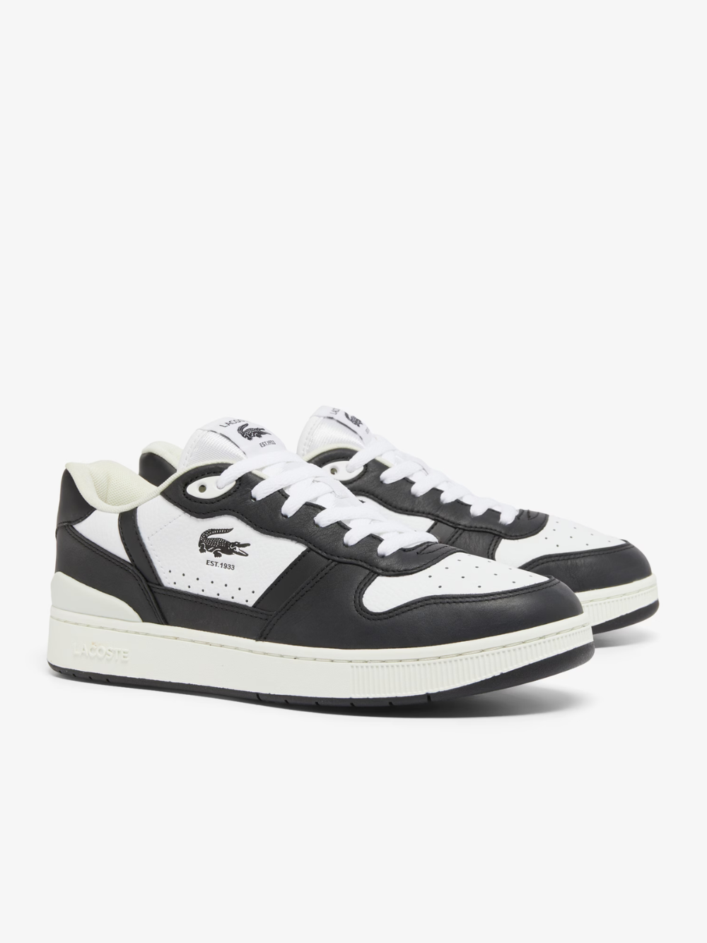 LACOSTE T-Clip Set Leather Sneakers White/Black