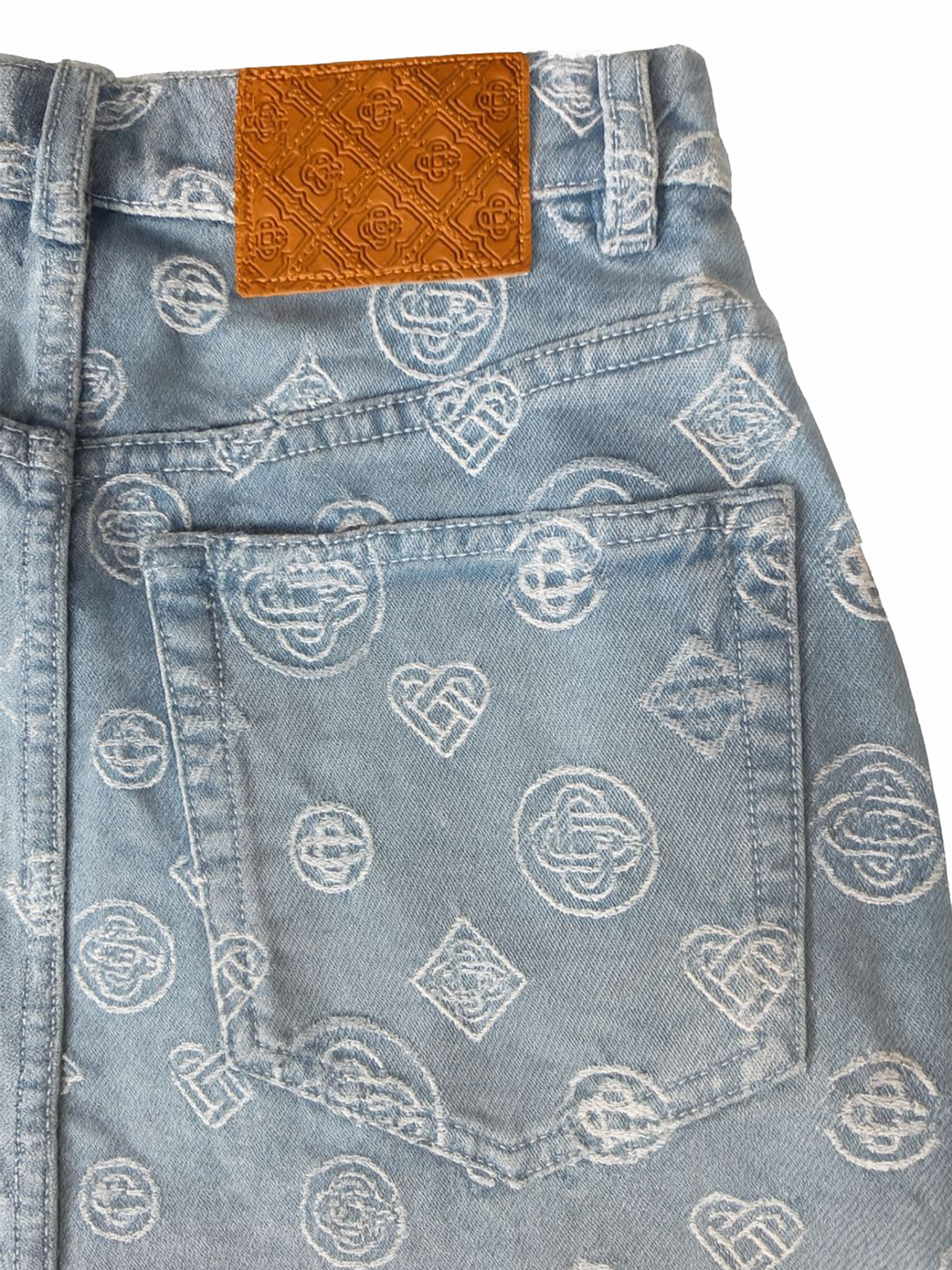 CASABLANCA WOMEN Monogram Denim Skirt Blue