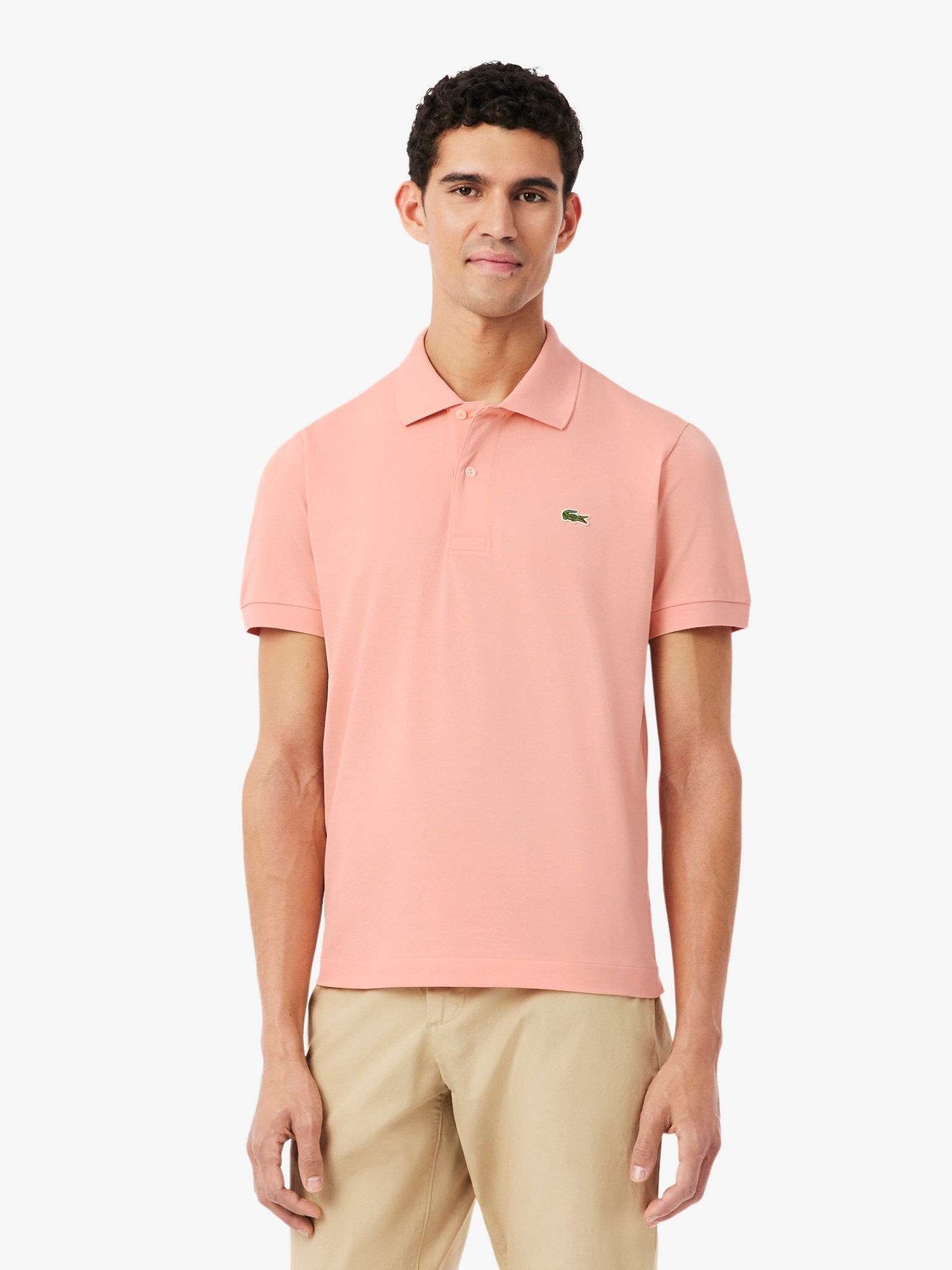 LACOSTE Classic Fit L.12.12 LIGHT Polo Shirt Coral Pink