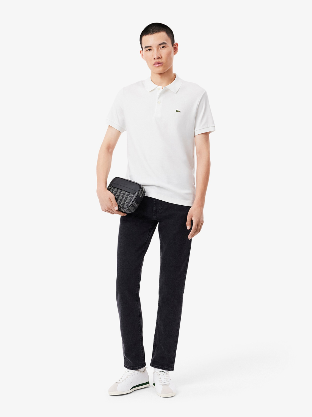LACOSTE Regular Fit Cotton Pima Polo Shirt White