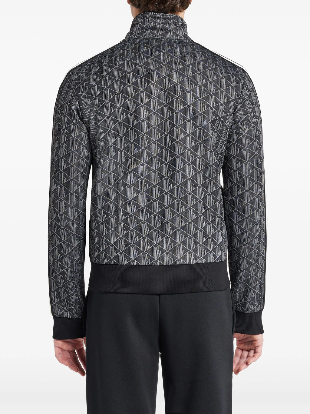 LACOSTE Paris Zip-Up Jacquard Track Jacket Black