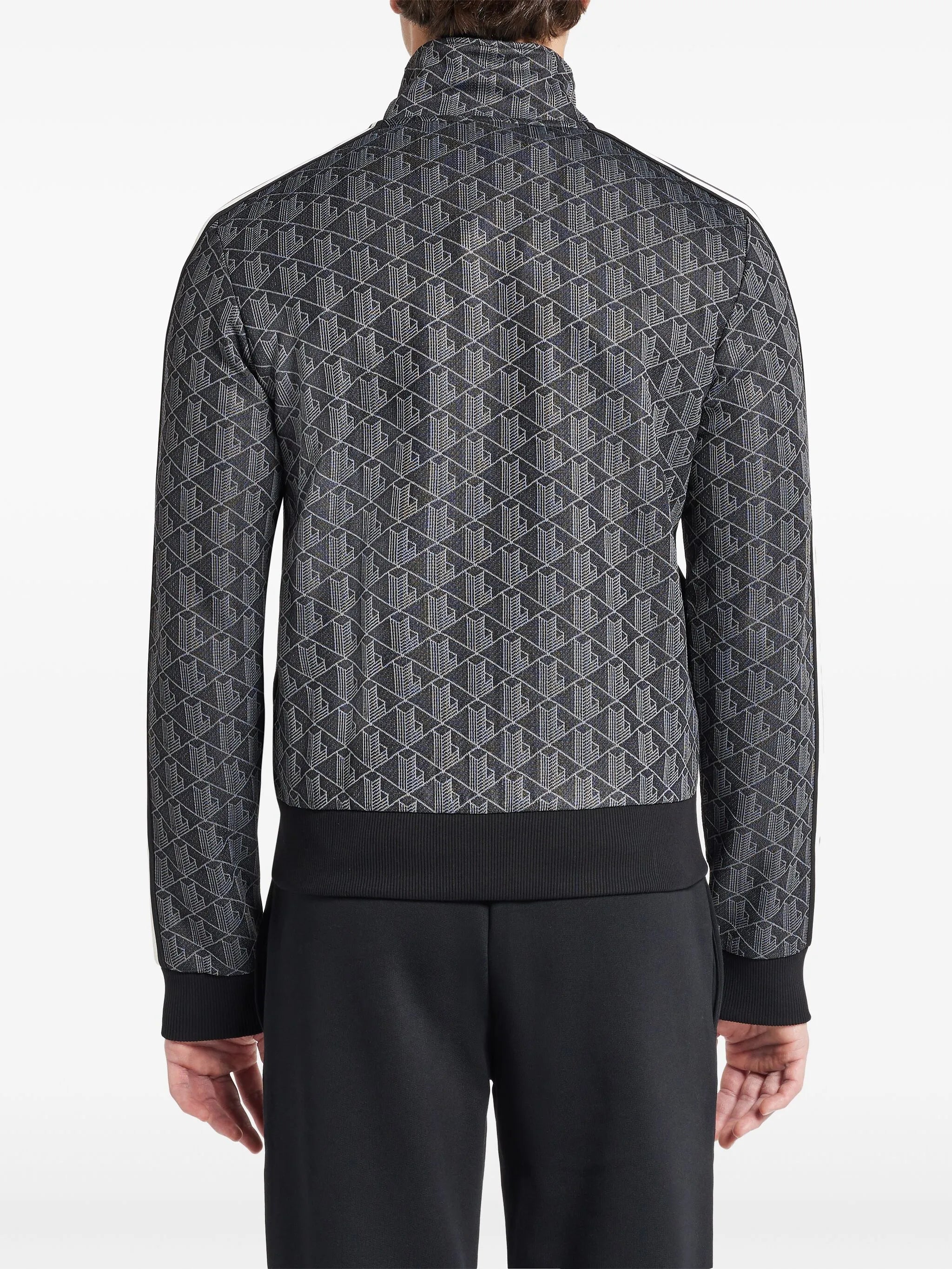 LACOSTE Paris Zip-Up Jacquard Track Jacket Black