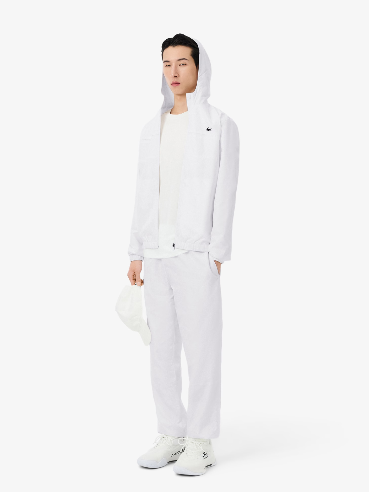 LACOSTE Water-Repellent Sport Track Jacket White