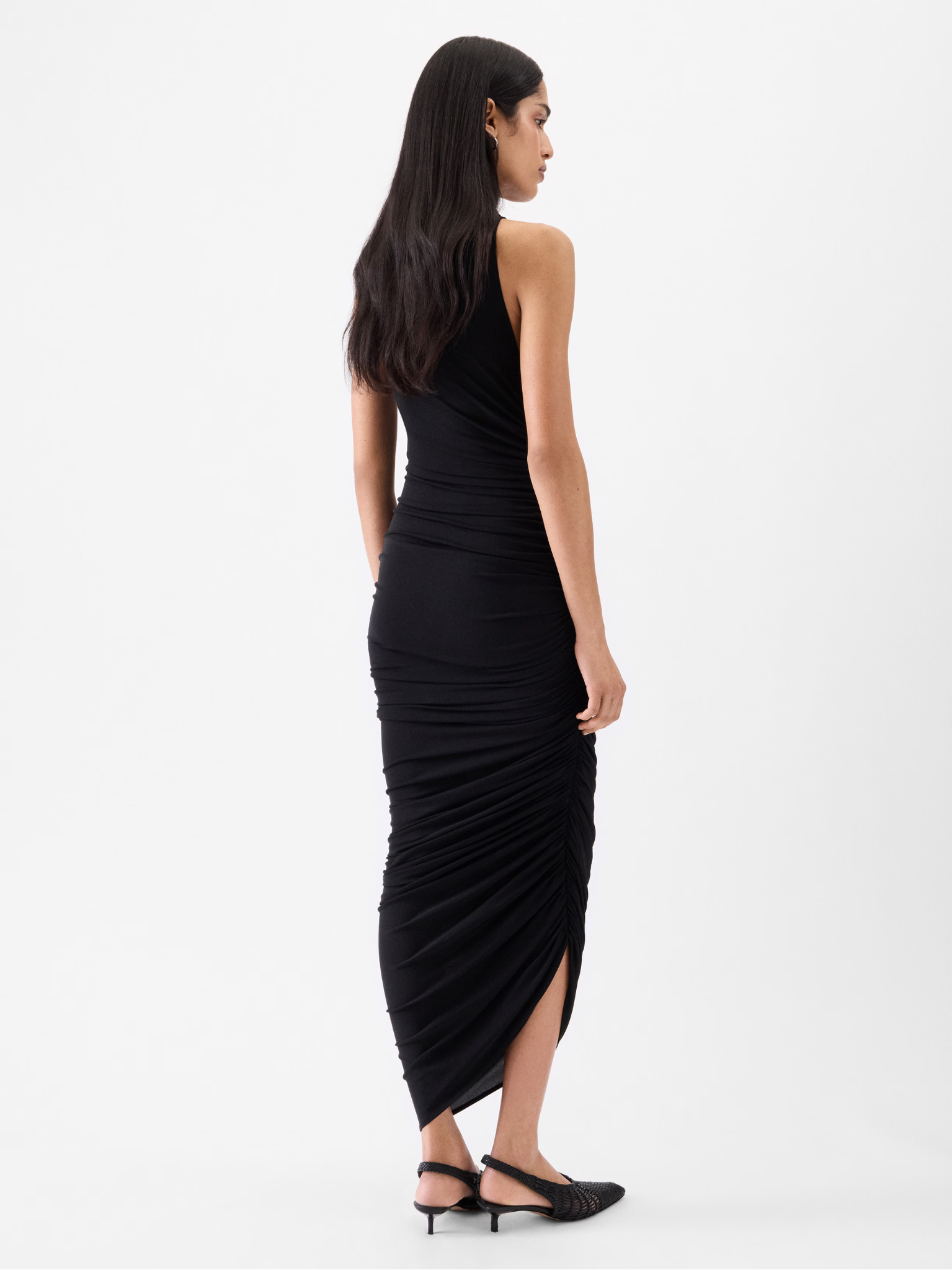 JACQUEMUS WOMEN The Piazza Asymmetric Sleeveless Dress Black