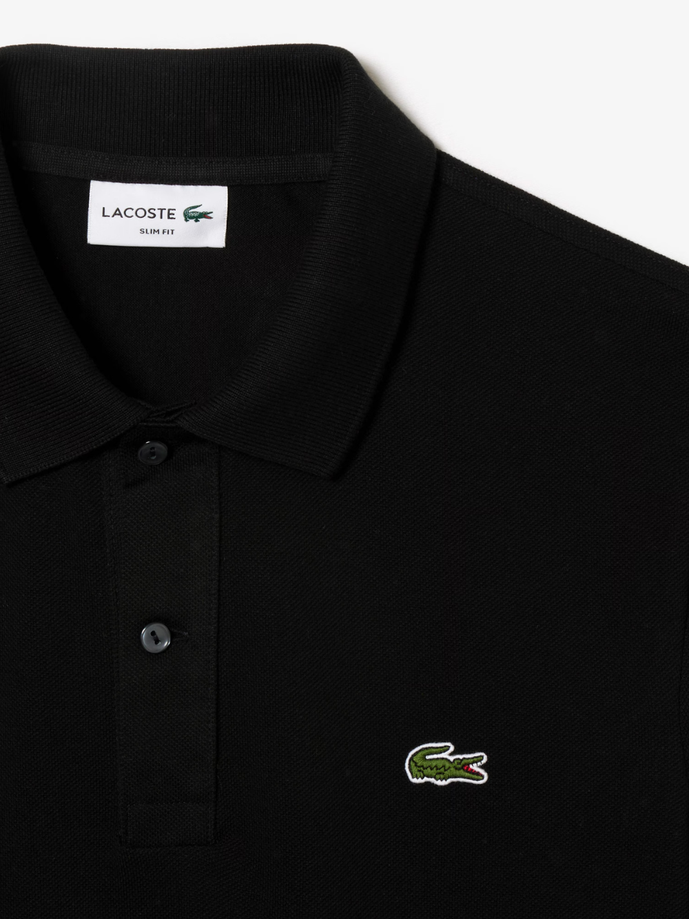 LACOSTE Slim Fit L.12.12 Piqué Polo Shirt Black