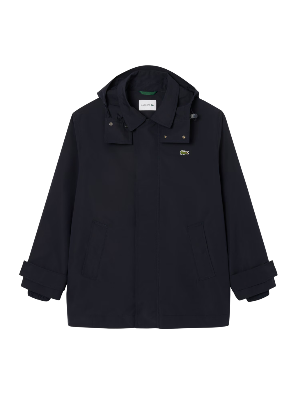 LACOSTE Mid-length Water-Repellent Hooded Parka Navy Blue