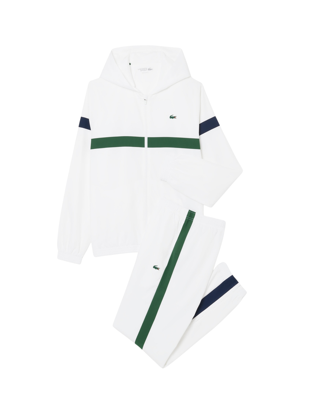 LACOSTE Sport Colour-Block Tracksuit White/Green