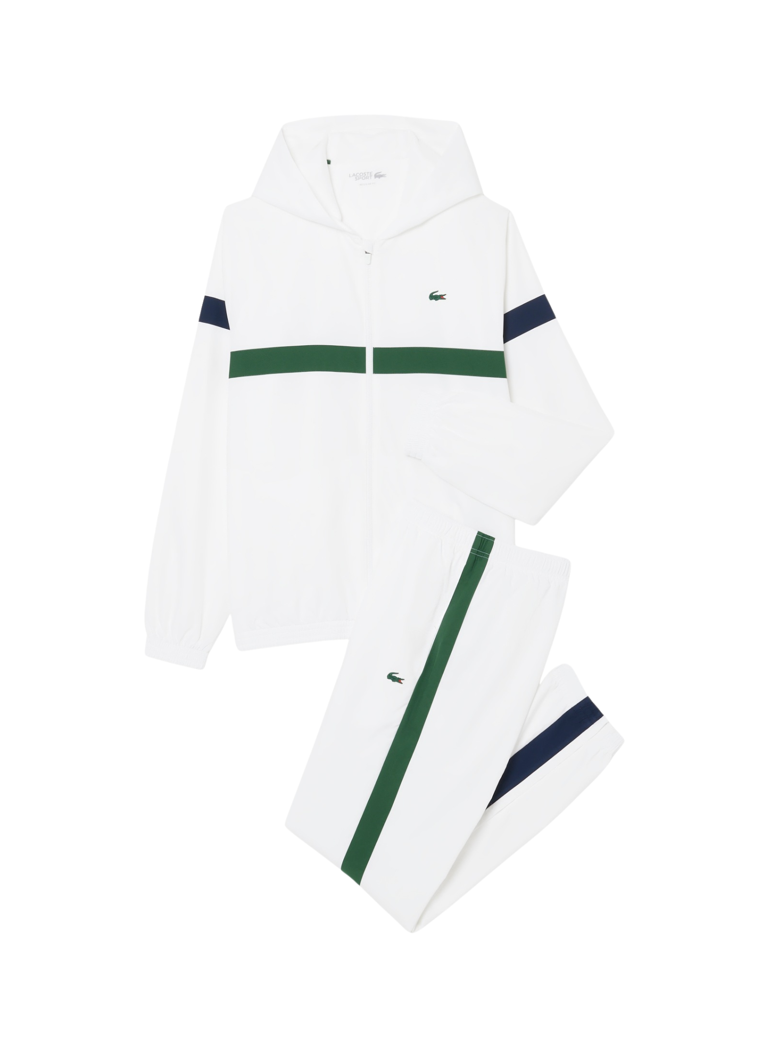 LACOSTE Sport Colour-Block Tracksuit White/Green