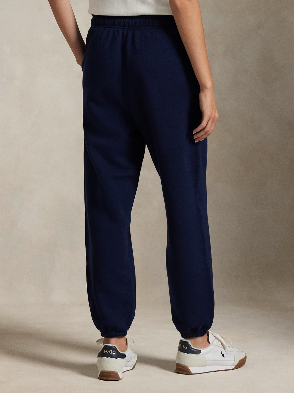 RALPH LAUREN WOMEN Fleece Drawstring Tracksuit Bottoms Cruise Navy