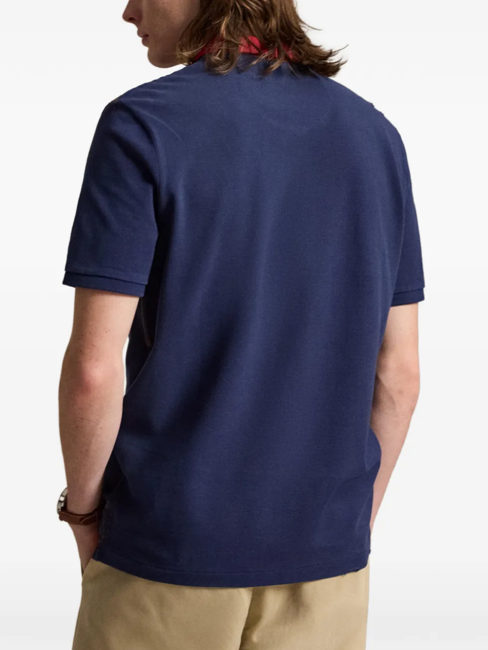 RALPH LAUREN Classic Fit Graphic Mesh Polo Shirt Newport Navy
