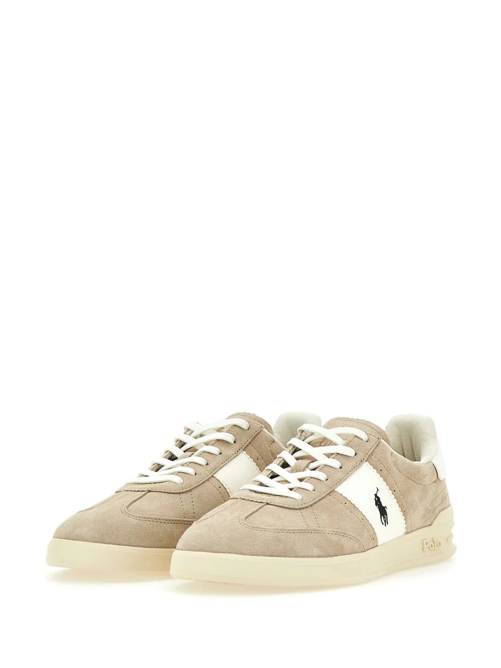 RALPH LAUREN Heritage Area Suede Sneakers Milkshake/Deckwash White