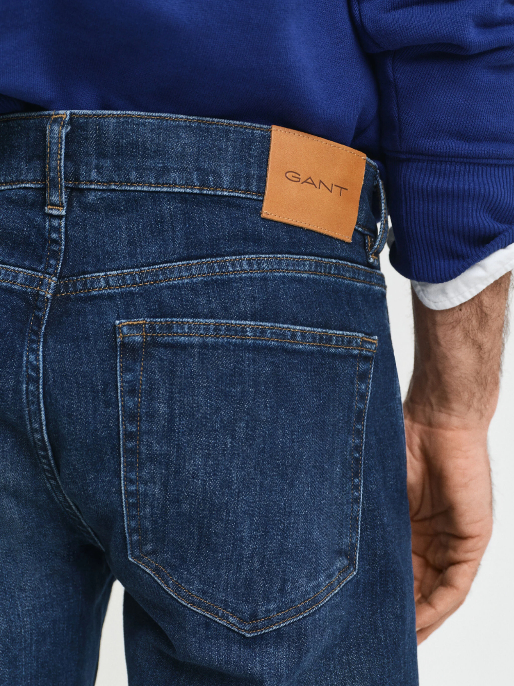 GANT Regular Fit Jeans Dark Blue Worn In