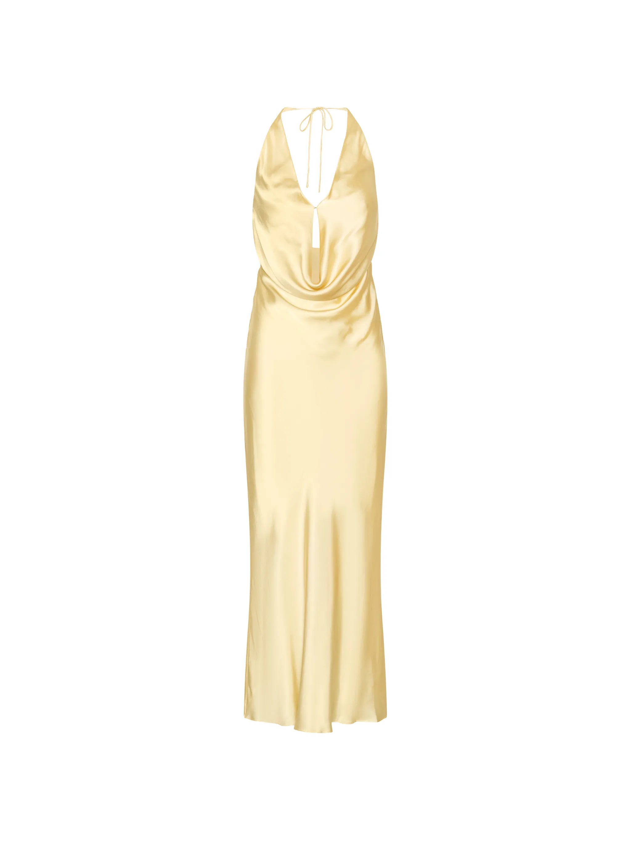 ROTATE BIRGER CHRISTENSEN WOMEN Chiffon Halter Dress Yellow