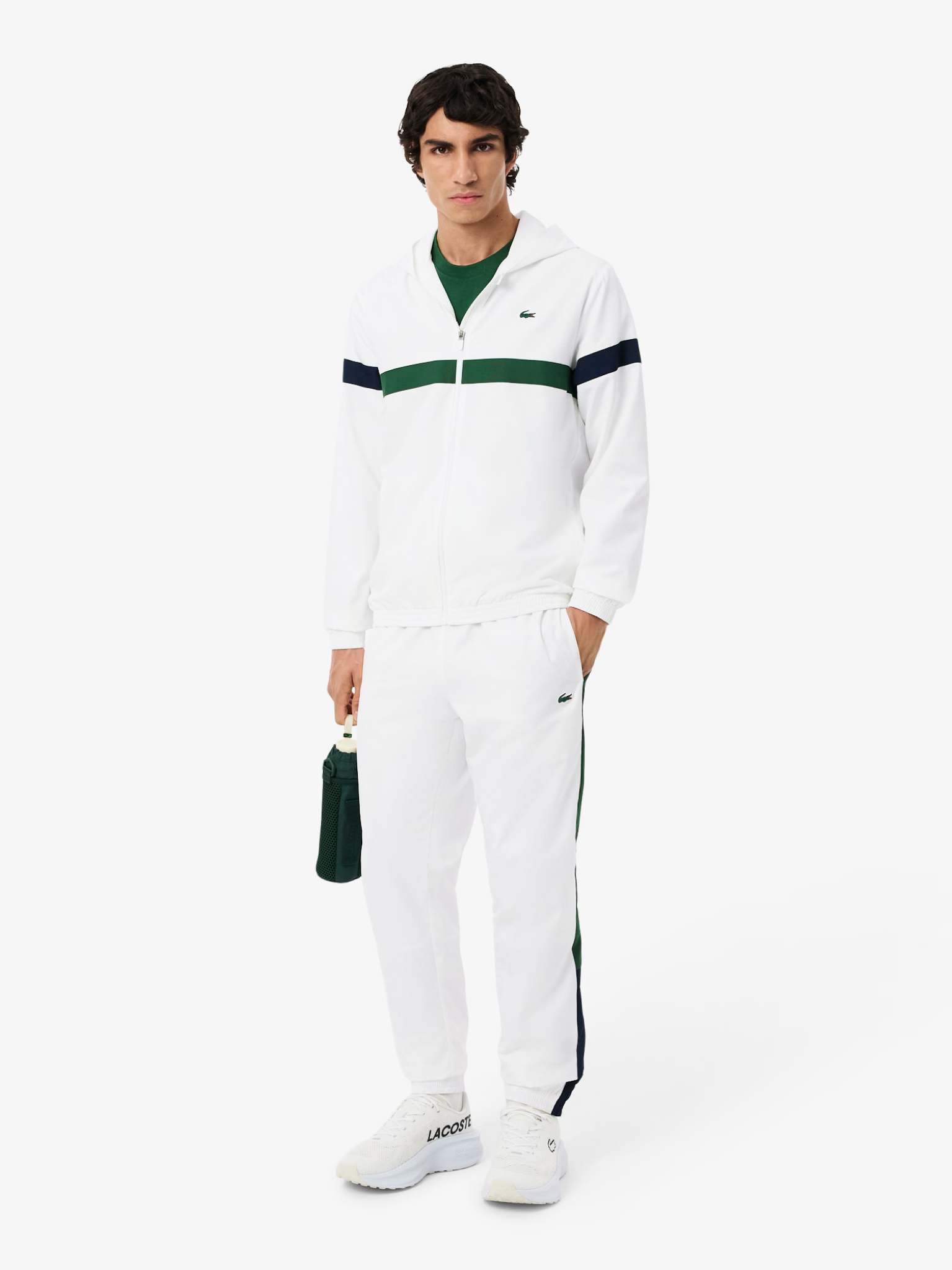 LACOSTE Sport Colour-Block Tracksuit White/Green