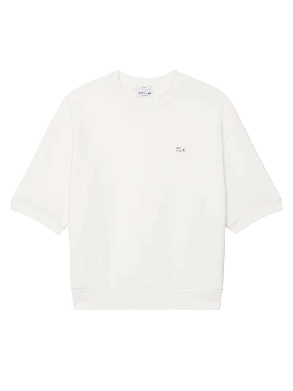 LACOSTE Relaxed Fit Short Sleeved Sweatshirt White