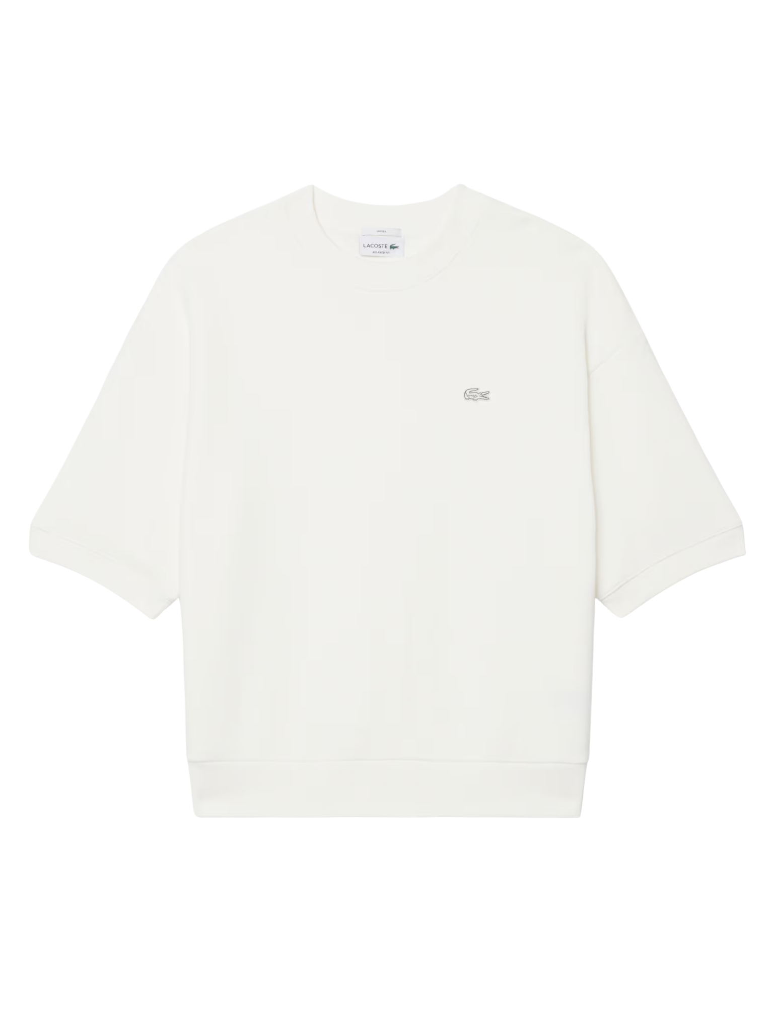 LACOSTE Relaxed Fit Short Sleeved Sweatshirt White