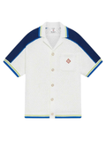 CASABLANCA Short Sleeve Crochet Shirt White/Blue