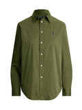 RALPH LAUREN WOMEN Classic Fit Cotton Twill Shirt Dense Olive