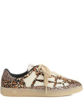 AMIRI WOMEN Leopard Pacific Bones Low-Top Sneakers Brown