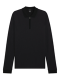 BOSS H-Peduzzi Mercerised-Cotton Polo Shirt With Two-Tone Structure Black