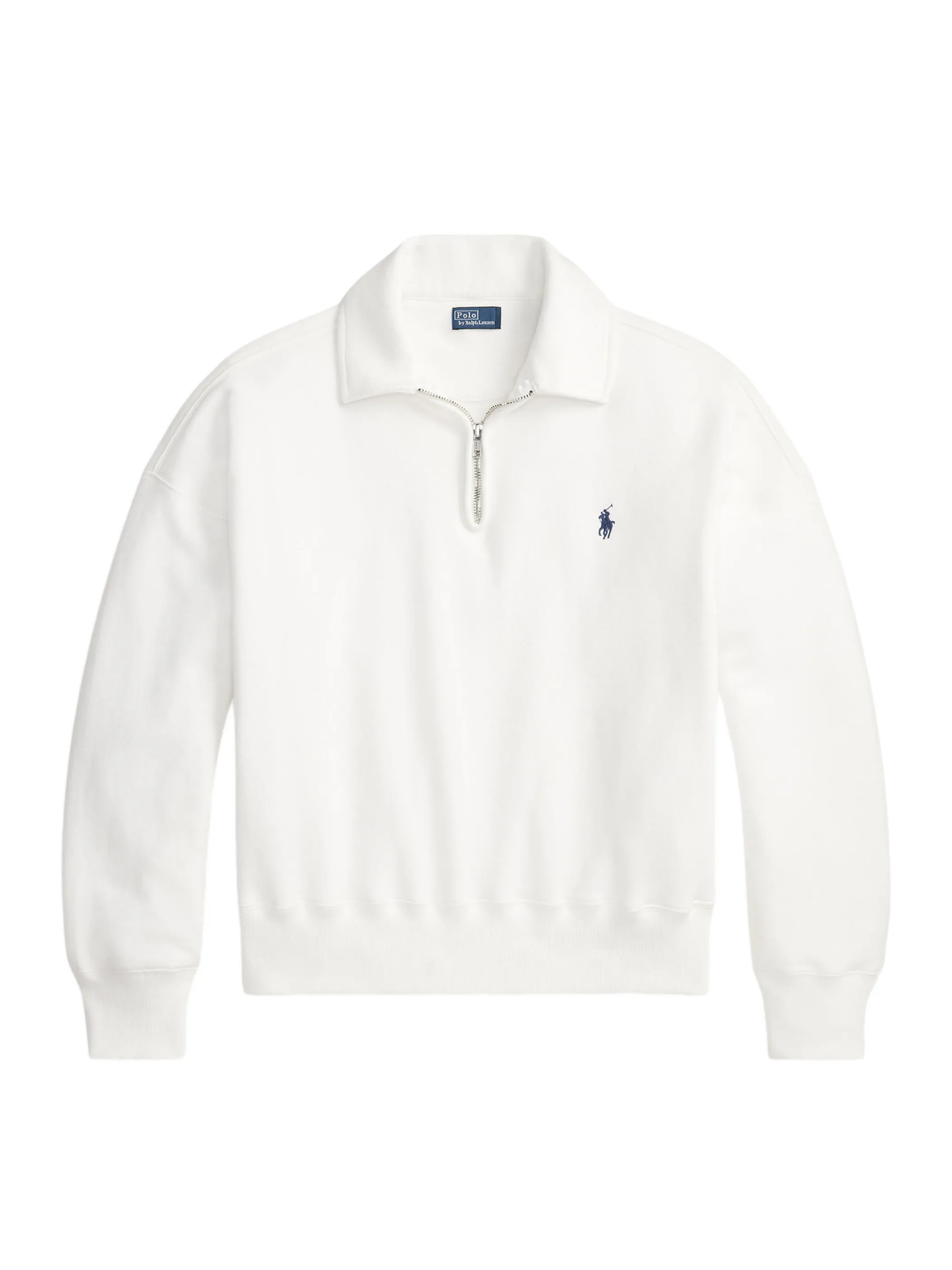 RALPH LAUREN WOMEN Lightweight Fleece Quarter Zip White