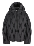 RAXXY 3D Down-Filled Woven Puffer Hooded Quilted Jacket Black