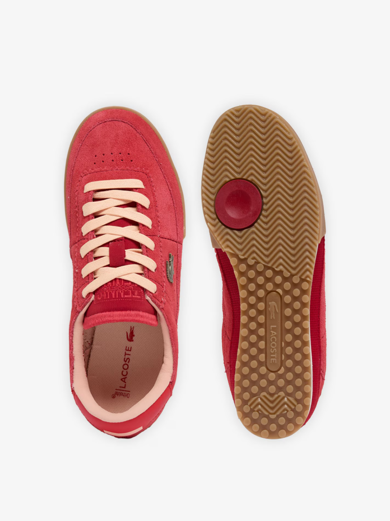 LACOSTE WOMEN Aura Suede Sneakers Red