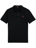 RALPH LAUREN Pink Pony Stretch Mesh Polo Shirt Black