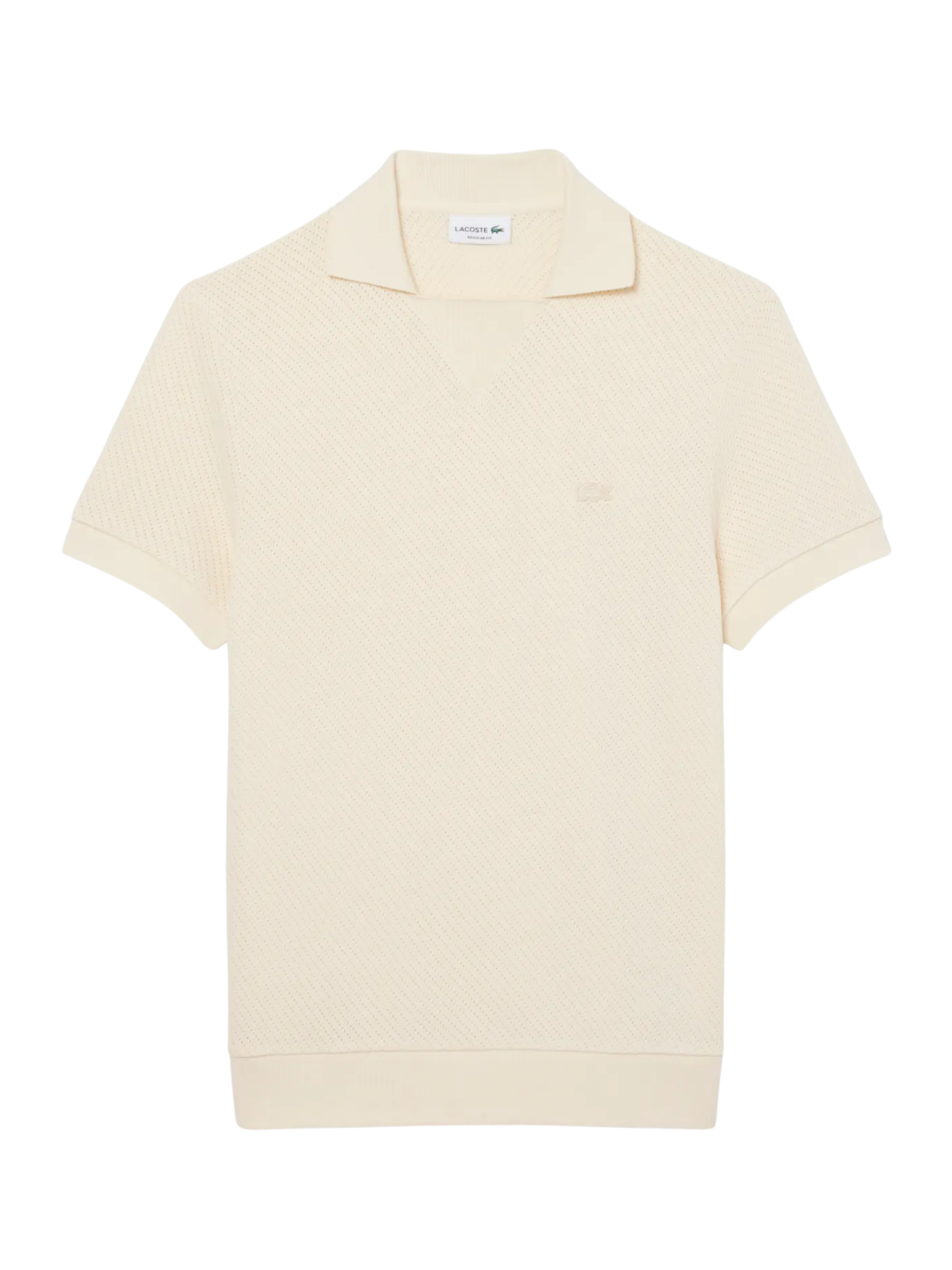 LACOSTE Regular Fit Lacy Cotton Polo Shirt Beige