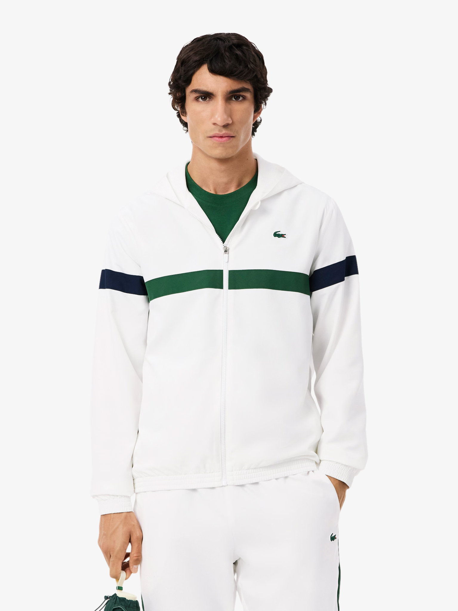 LACOSTE Sport Colour-Block Tracksuit White/Green
