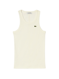 LACOSTE WOMEN Slim Fit Ribbed Cotton Tank Top White