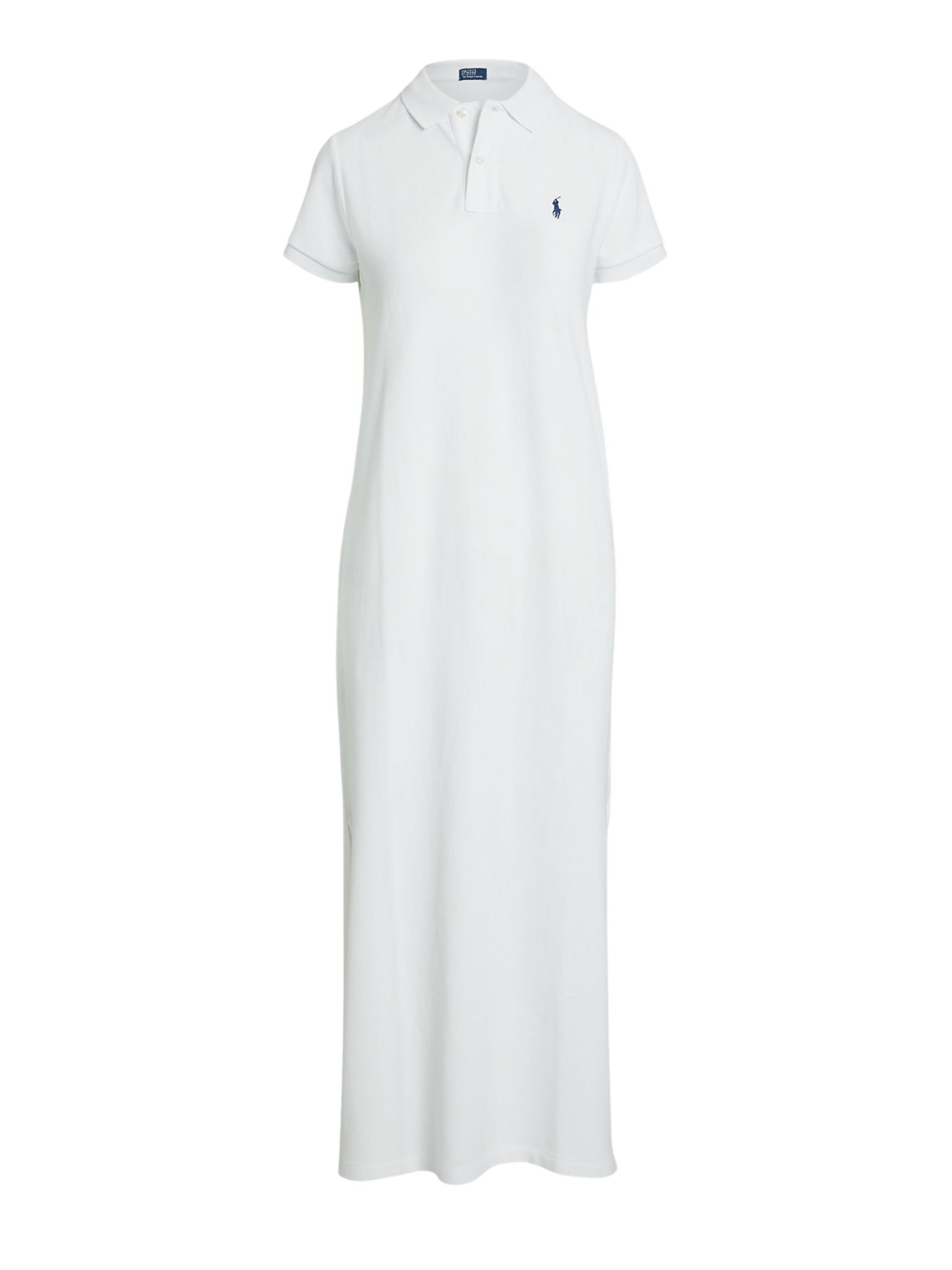 RALPH LAUREN WOMEN Cotton Mesh Polo Dress White
