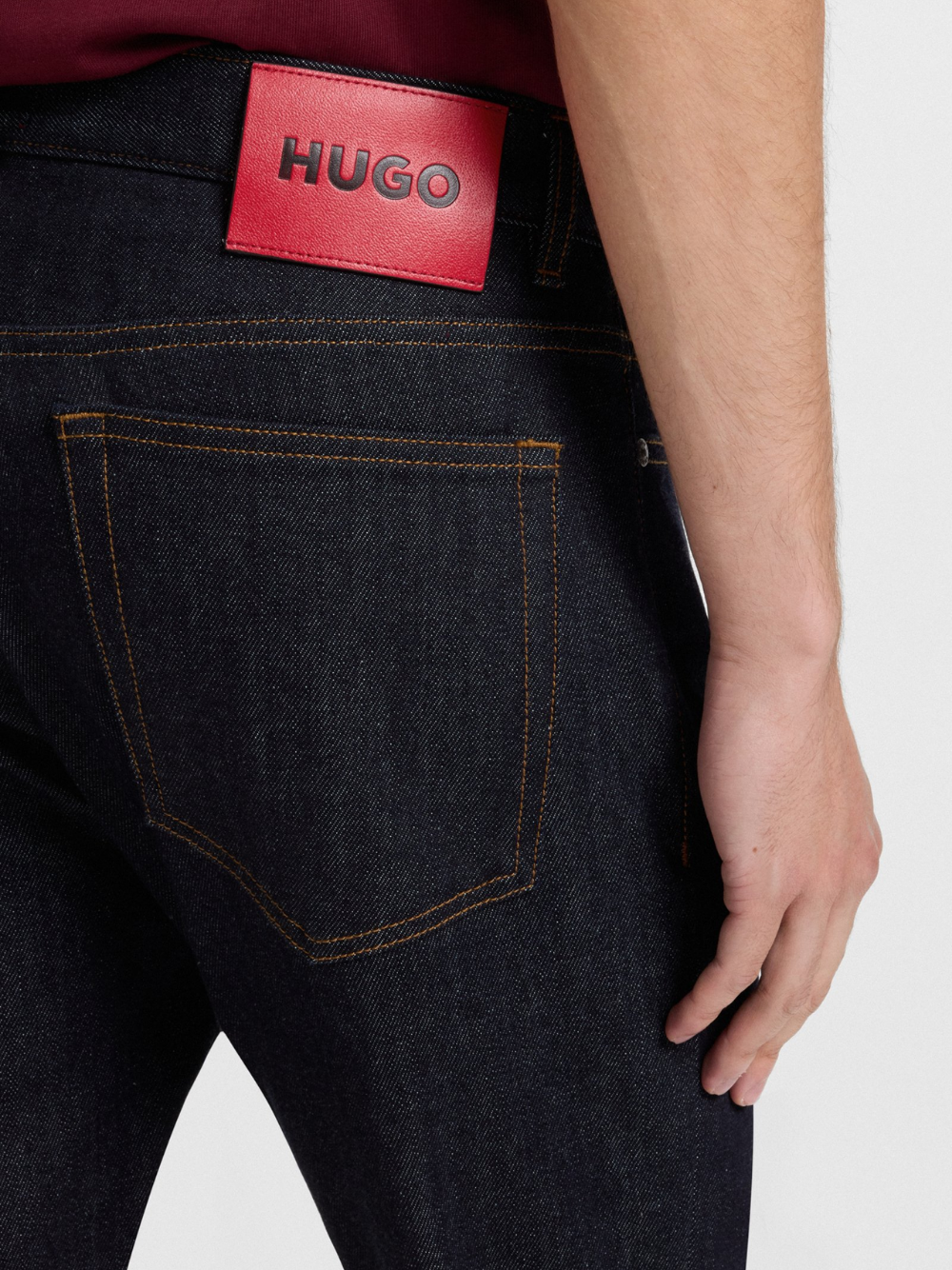 HUGO 708 Slim-Fit Jeans In Stretch Denim Dark Blue