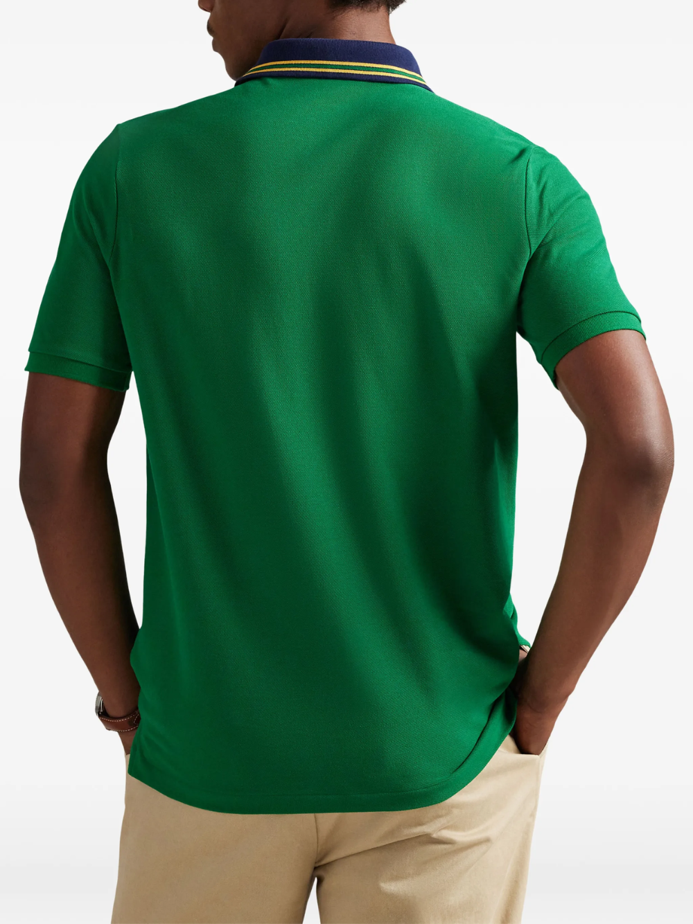 RALPH LAUREN Classic Fit Crest Mesh Polo Shirt Hillside Green