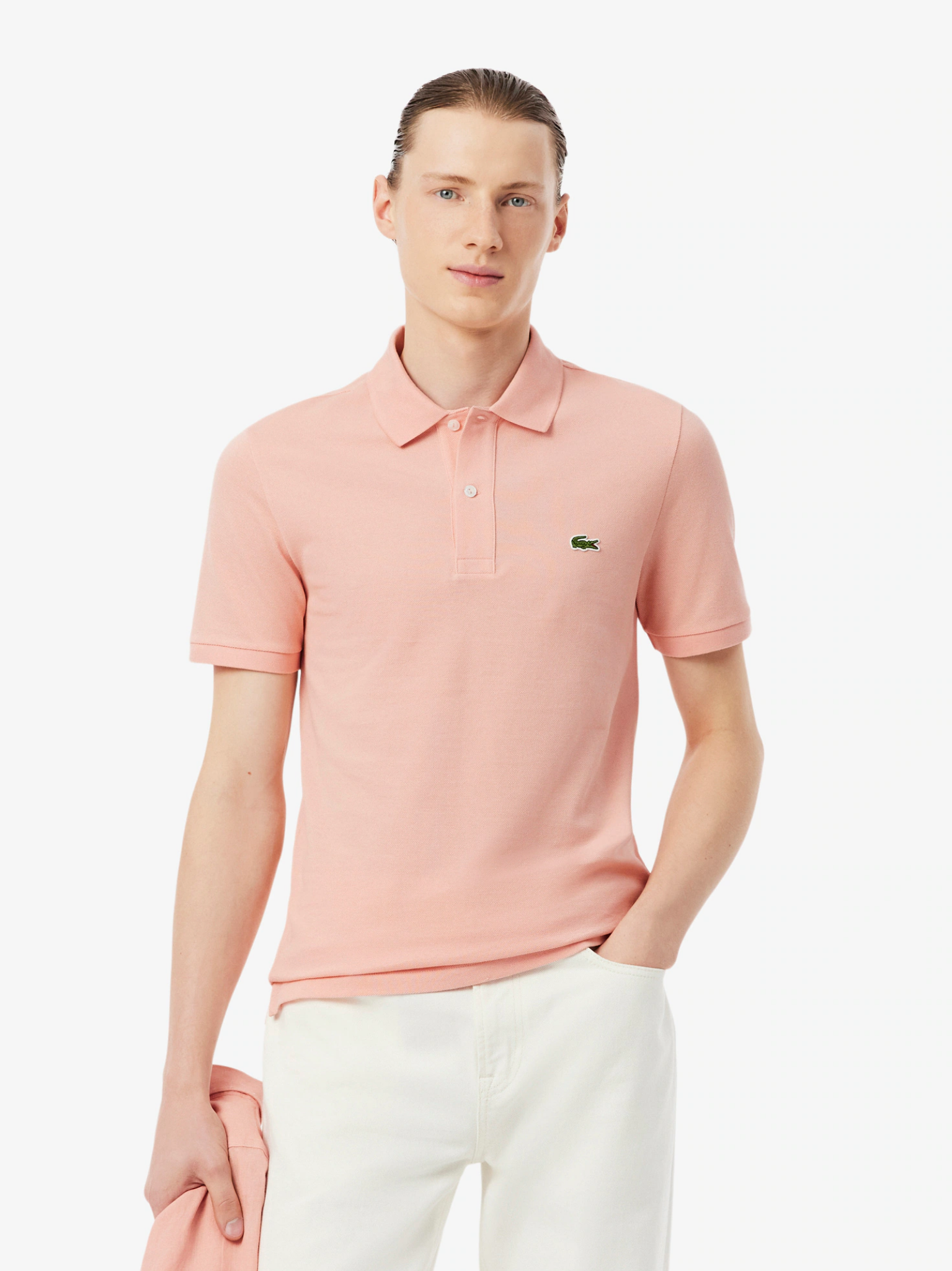LACOSTE Slim Fit L.12.12 Original Polo Shirt Coral Pink