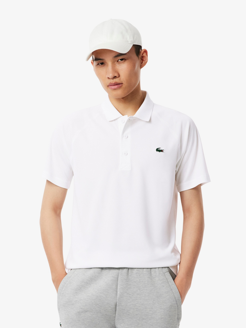 LACOSTE Regular Fit UV Protect Sport Polo Shirt White