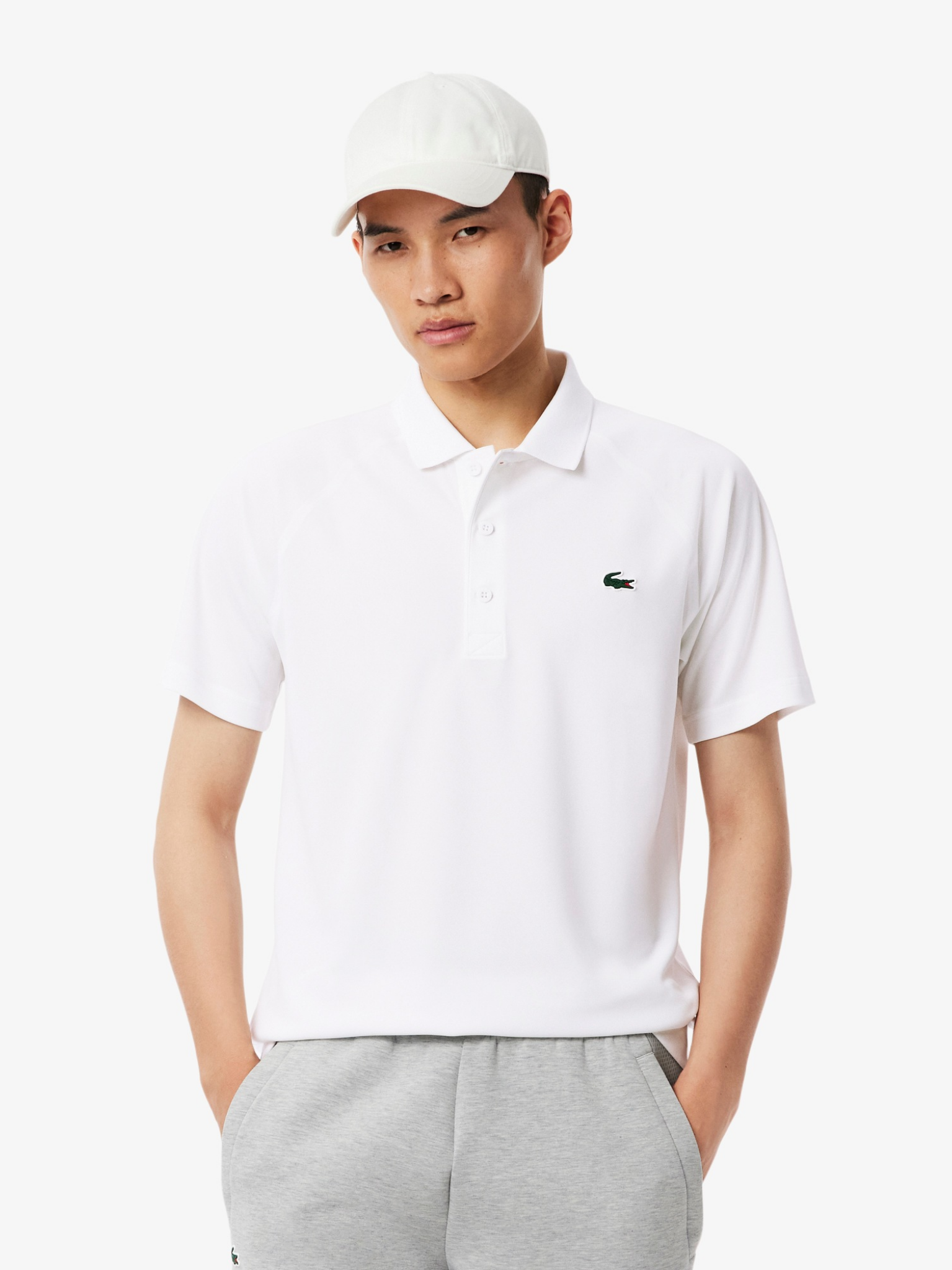 LACOSTE Regular Fit UV Protect Sport Polo Shirt White