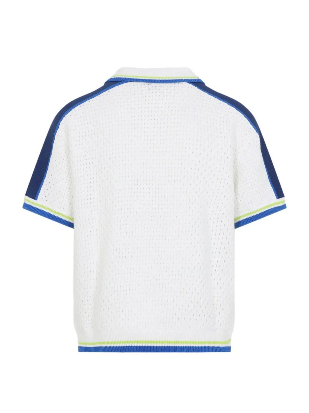 CASABLANCA Short Sleeve Crochet Shirt White/Blue