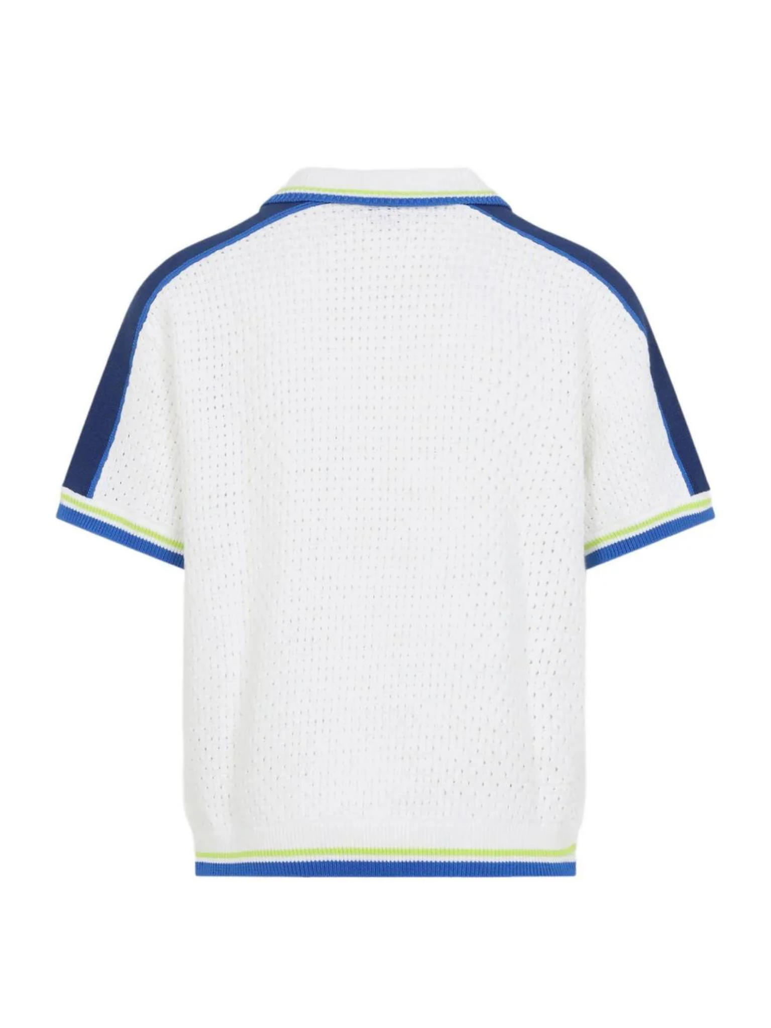 CASABLANCA Short Sleeve Crochet Shirt White/Blue