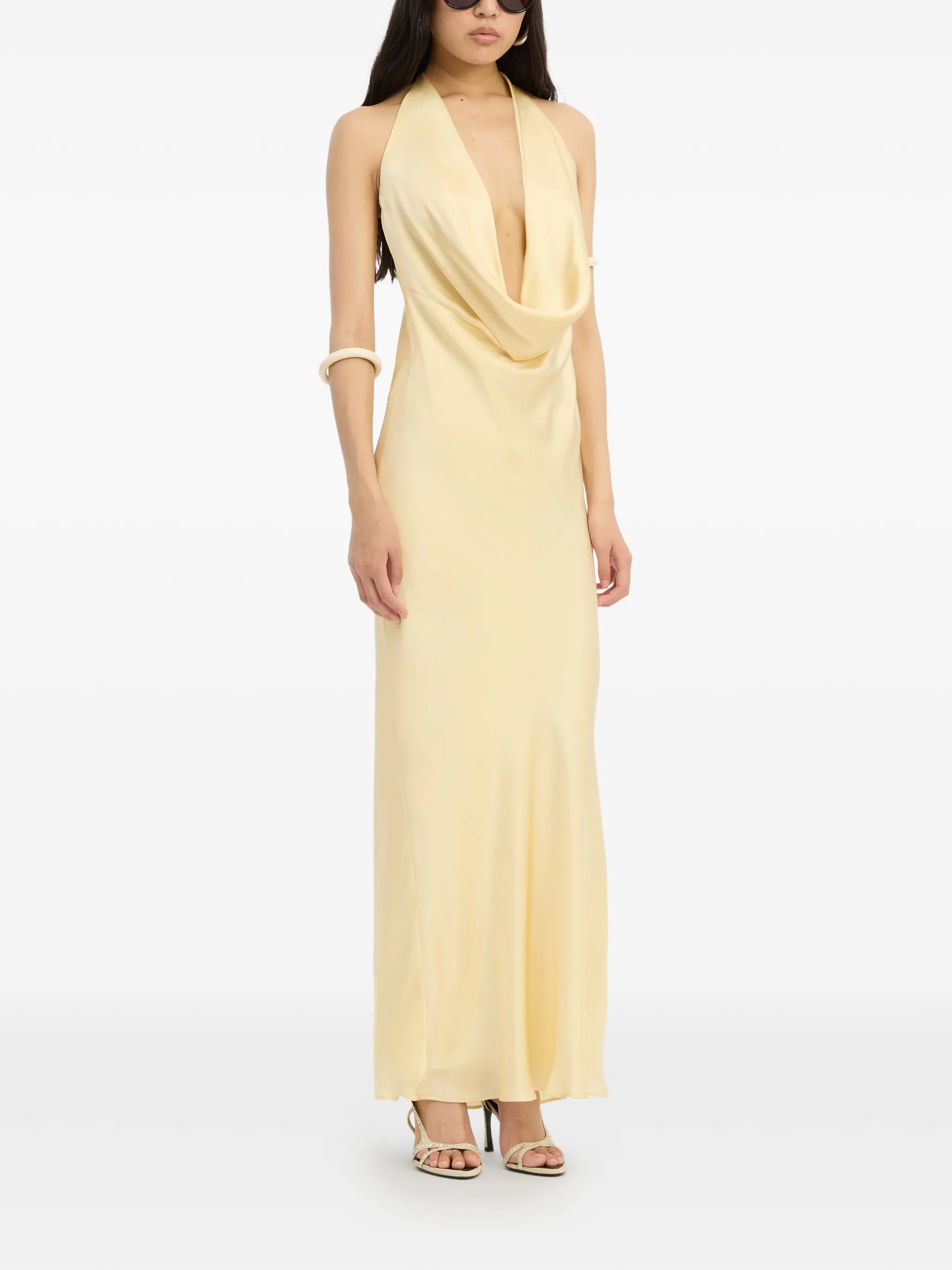 ROTATE BIRGER CHRISTENSEN WOMEN Chiffon Halter Dress Yellow