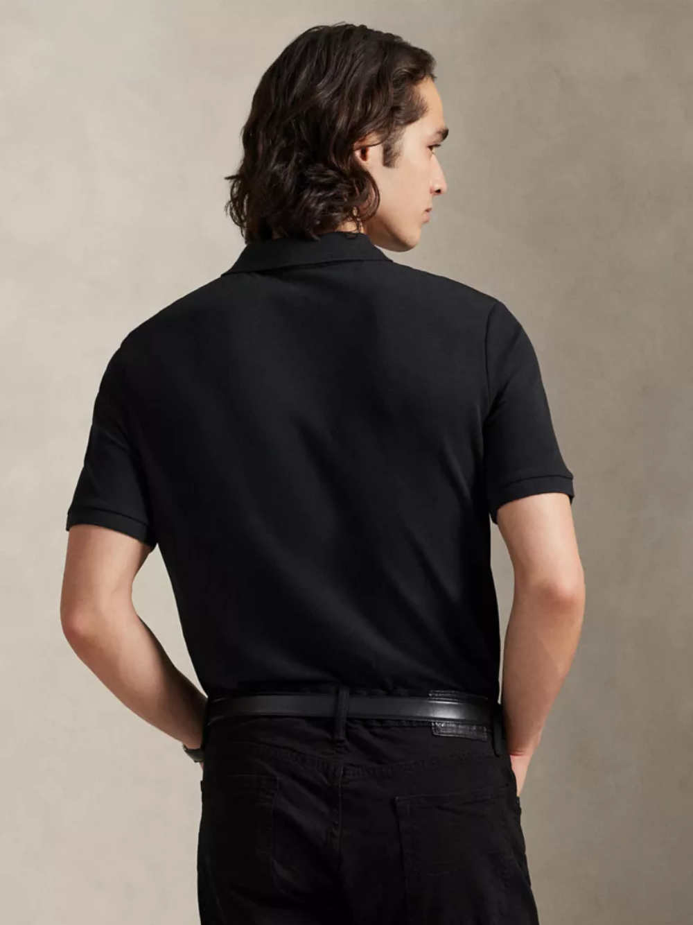 RALPH LAUREN Pink Pony Stretch Mesh Polo Shirt Black