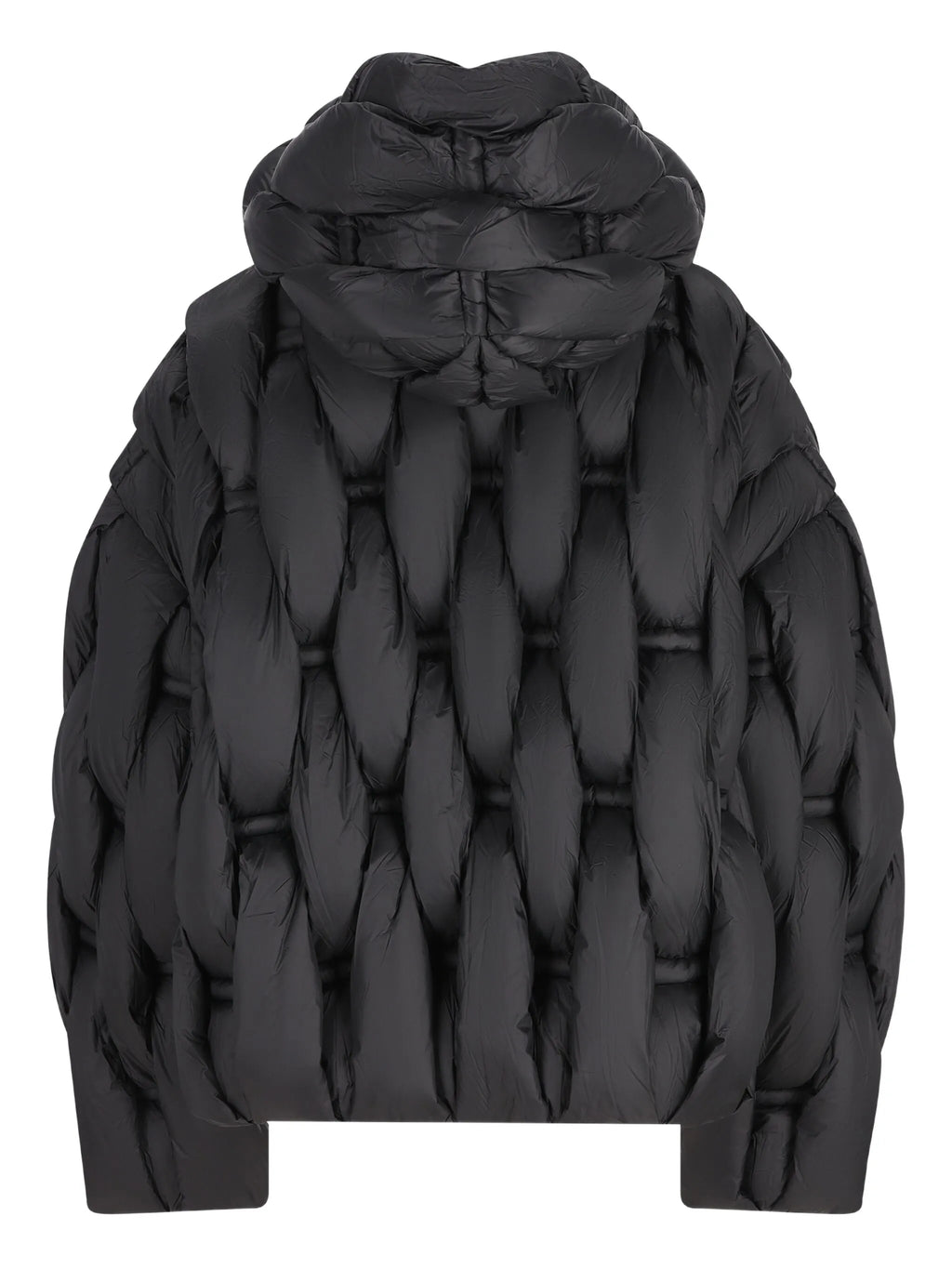 RAXXY 3D Down-Filled Woven Puffer Hooded Quilted Jacket Black