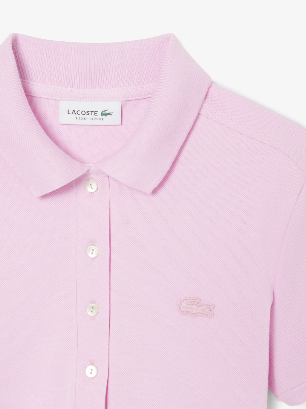 LACOSTE WOMEN L.12.D Slim Fit Stretch Piqué Polo Shirt Pink