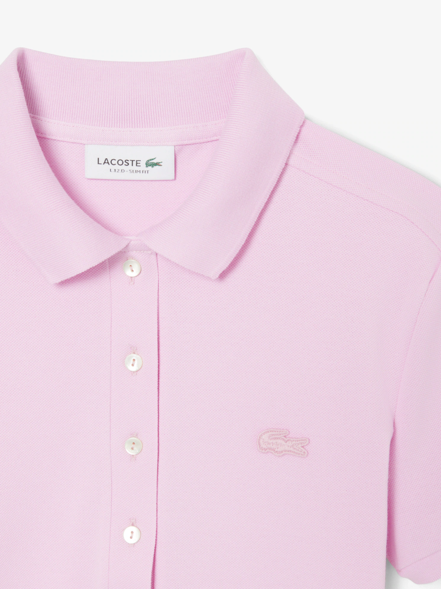 LACOSTE WOMEN L.12.D Slim Fit Stretch Piqué Polo Shirt Pink