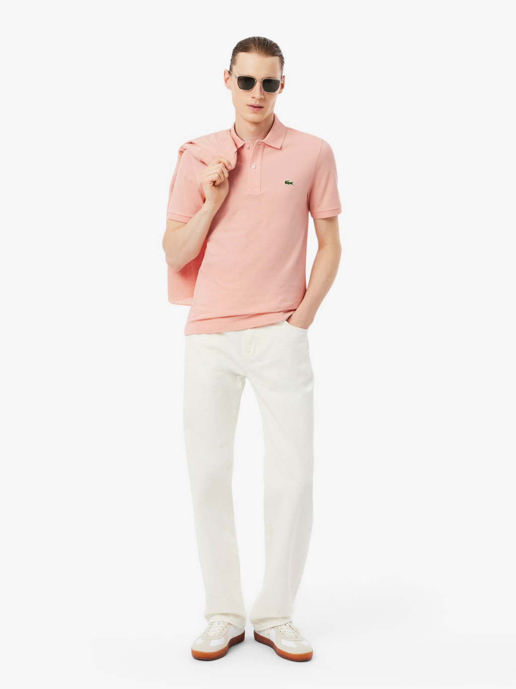 LACOSTE Slim Fit L.12.12 Original Polo Shirt Coral Pink